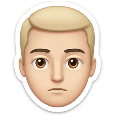 raised eyebrows straight face  sticker