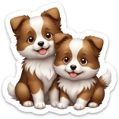playful puppies sticker
