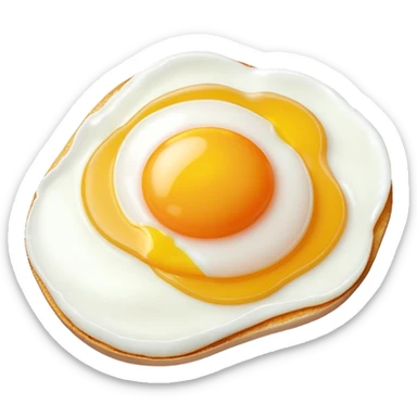 fried egg only 1 yolk with 45 degree angle on red background color #C4151C nothing under the egg sticker