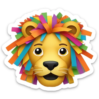 lion made it colourful piñata paper strips sticker