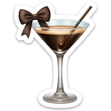 espresso martini with big Black Bow on martini على الكاس  sticker