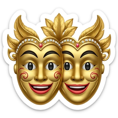 theatrical mask icon sticker