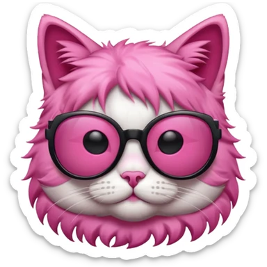 Cat with sunglasses pink color sticker
