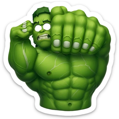 big muscular green cool hulks fist  sticker