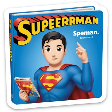 a magazine with Superman on the cover sticker