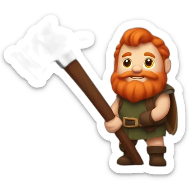 Fat redhead dwarf beer pickaxe sticker