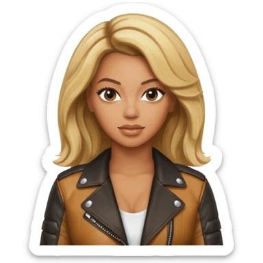 beyonce blonde hair jane wear leather jacket sticker