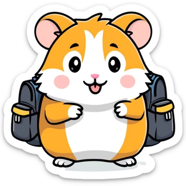 Hamster coming home sticker