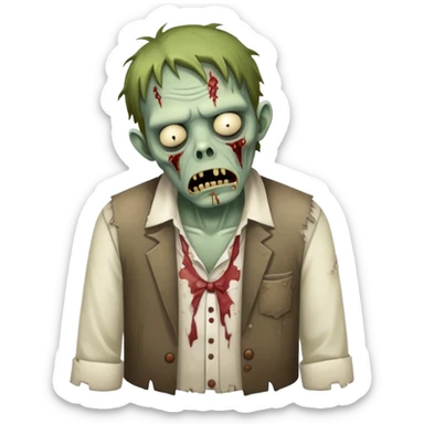 sleepy zombie clerk sticker