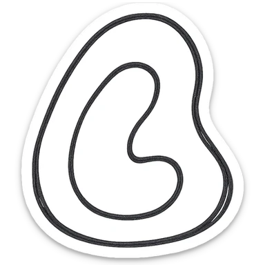 hand drawn outlined icon of a pink shape, no fill sticker