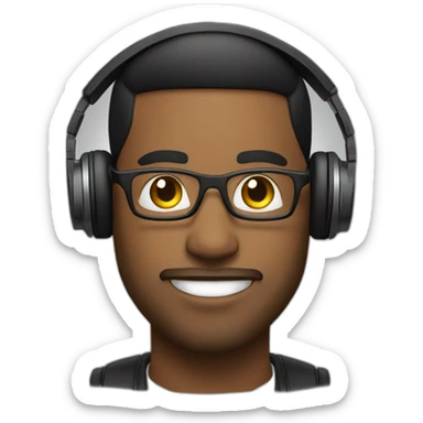 Mike the music producer with headphones on sticker