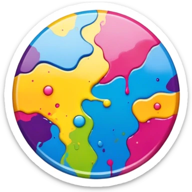 splash paint, colorful button with paint splatter and beveled edges sticker