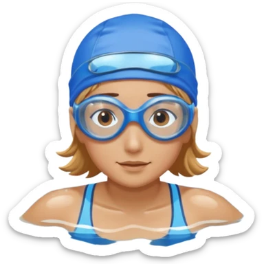 person swimming laps in pool sticker