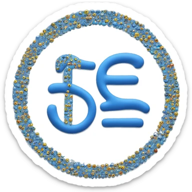 la  letra EV encerrados en un circulo con el fondo de color azul sticker