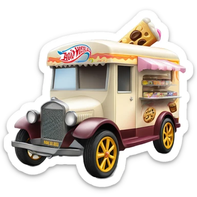 Hot wheels style, ice cream food truck from 1917 with wide mag wheels  sticker