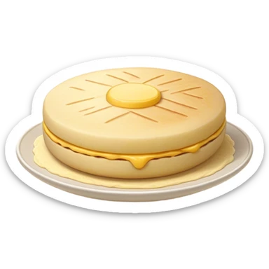 Cinematic Realistic image of a simple, single Colombian arepa, rendered with soft, golden cornmeal textures and delicate, crispy edges, set on a neutral background with gentle, natural lighting that highlights its traditional, comforting simplicity. sticker