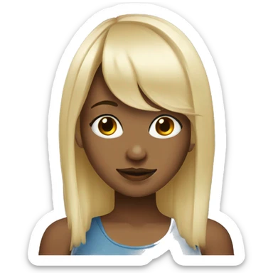 blonde girl with bangs and nose piercing sticker
