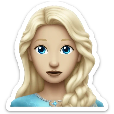 nordic pleiadian with thin face long blonde hair and blue eyes sticker
