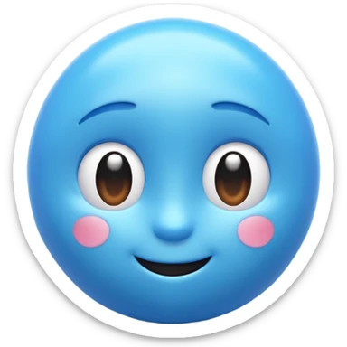 “A high-quality 3D emoji, smooth glossy texture, vibrant blue color, soft studio lighting, realistic reflections, rounded shape, cute expressive face, ultra-detailed, Pixar-style 3D render, isolated on white background, 4K resolution” sticker