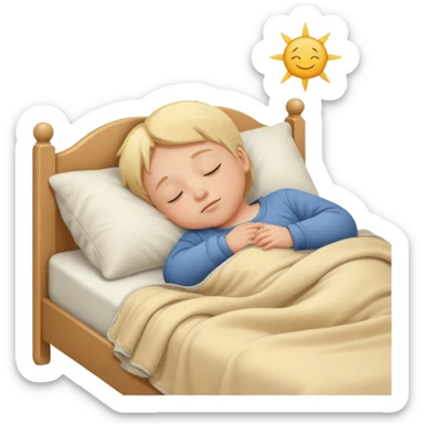 toddler sleeping in bed sticker