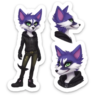 Edgy sharp modern anthro furry by Falvie, LiLaiRa, AngieWolf sticker