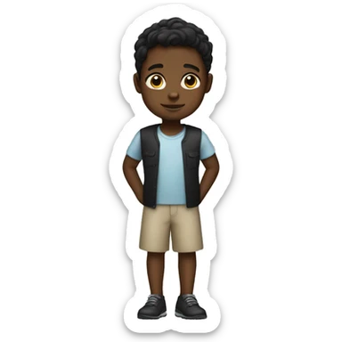 Black boy wearing dress sticker