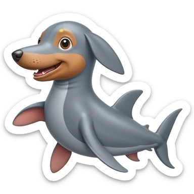 A dachshund that is a shark sticker