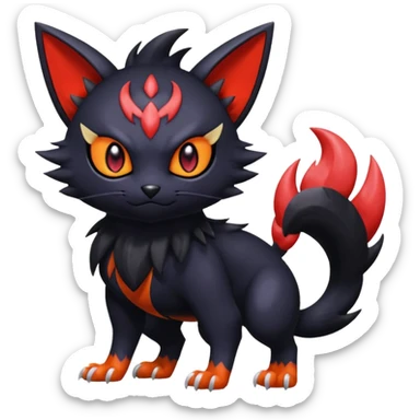 Noibat-Nargacuga-Litten-Torracat-fusion-Fakemon-Pokémon-creature  sticker