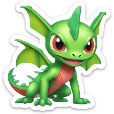 Full body cute edgy shiny colorful Flygon-Scyther-grovyle sticker