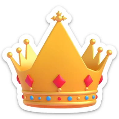 a crown emoji with a dramatic, sharp design, symbolizing power and danger, visually representing the concept of 'rising threat' sticker