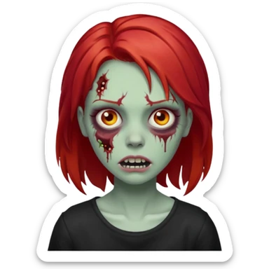 zombie girl whit red hair sticker