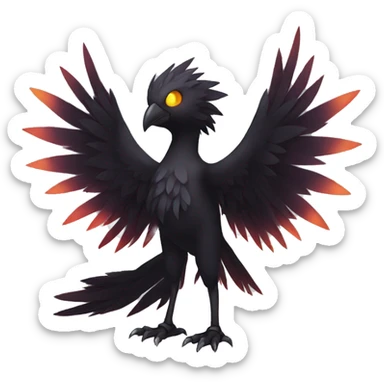 Fantasy legendary dark bird shadow-type-Phoenix Fakemon full body sticker