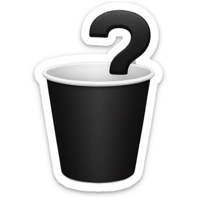 blacked out cup with a question mark sticker