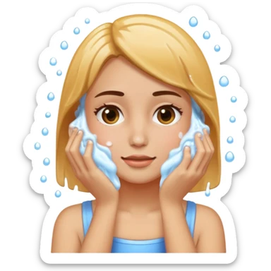 A women washing her face sticker