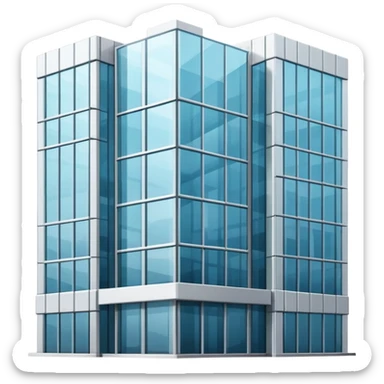 generate realistic detailed bank glass building in 3d style sticker