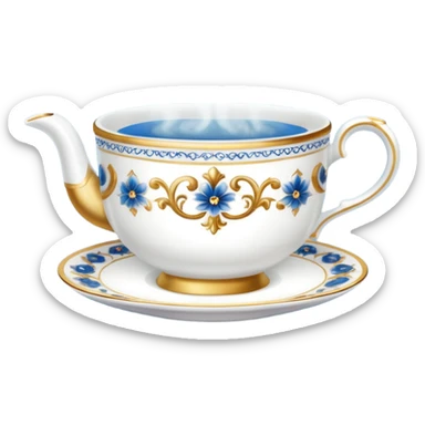 Fancy Teacup with steam rising sticker