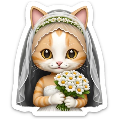 cat bride  sticker