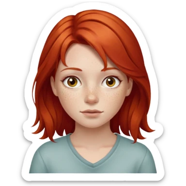 Garota ruiva cabelo comprido  sticker