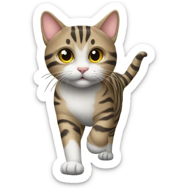 Tabby car walking in downtown Saint Augustine florida  sticker