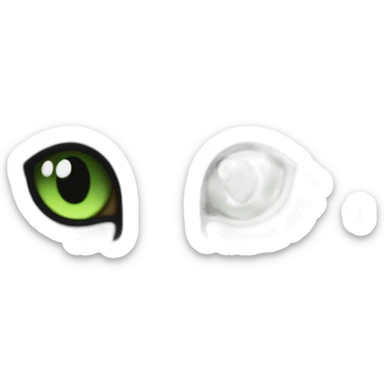 green eyes black kand grey stripted cat face sticker