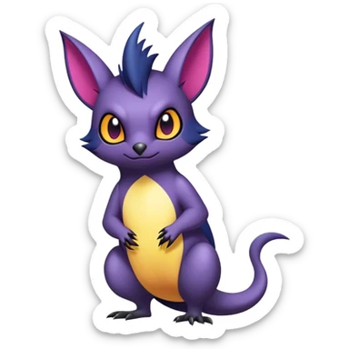 Cool cute edgy kawaii Quilava-Noibat-animal-creature-hybrid full body sticker