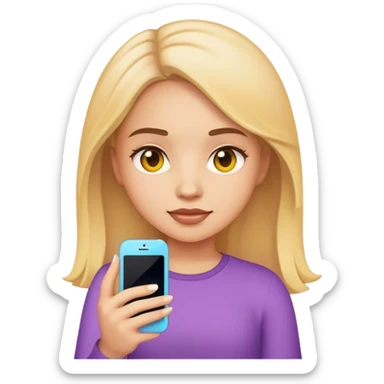 realistic portrait of girl with iPhone emoji style sticker
