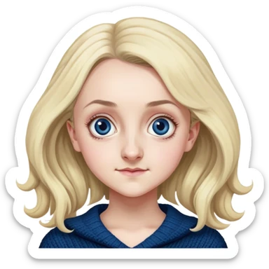 Evanna Lynch is Luna Lovegood in harry potter, wear dark blue sweater sticker