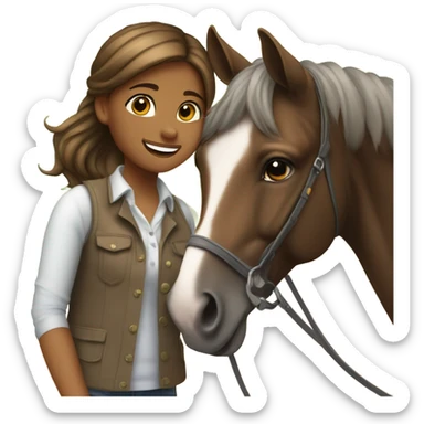 Girl with horse sticker