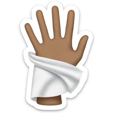 Hand holding a handkerchief sticker