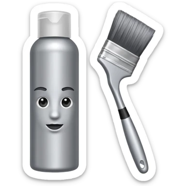 tube of hair dye with a brush next to it sticker