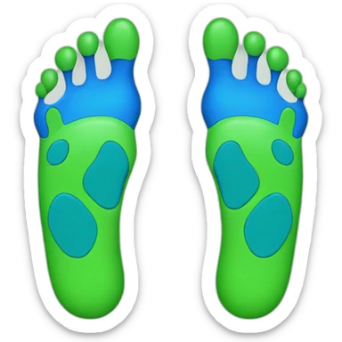 green left and blue right foot with pawpads sticker