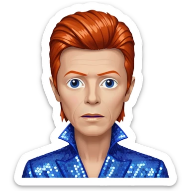 David Bowie with periwinkle sequin outfit sticker