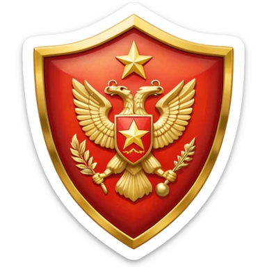 a shiny shield with the USSR flag inside sticker
