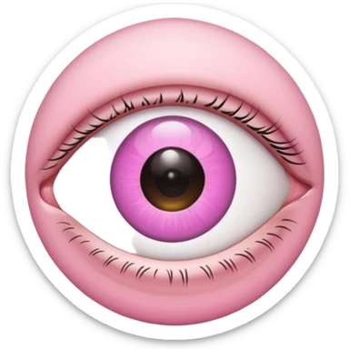 Regular Eye emoji but with pink iris sticker